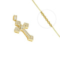Collier Croix Imposante Zirconiums Sertis – Plaqué Or 1 Micron