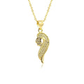 Collier Pendentif Original Allongé Serti de Zirconiums Éclatants Doré – Plaqué Or 1 Micron | Bijou Femme