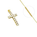 Collier Pendentif Croix Zirconiums Sertis – Plaqué Or 1 Micron