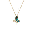 Collier Chaîne Pendentif Papillon Nacré Zirconiums Sertis - Doré | Transformation & Délicatesse