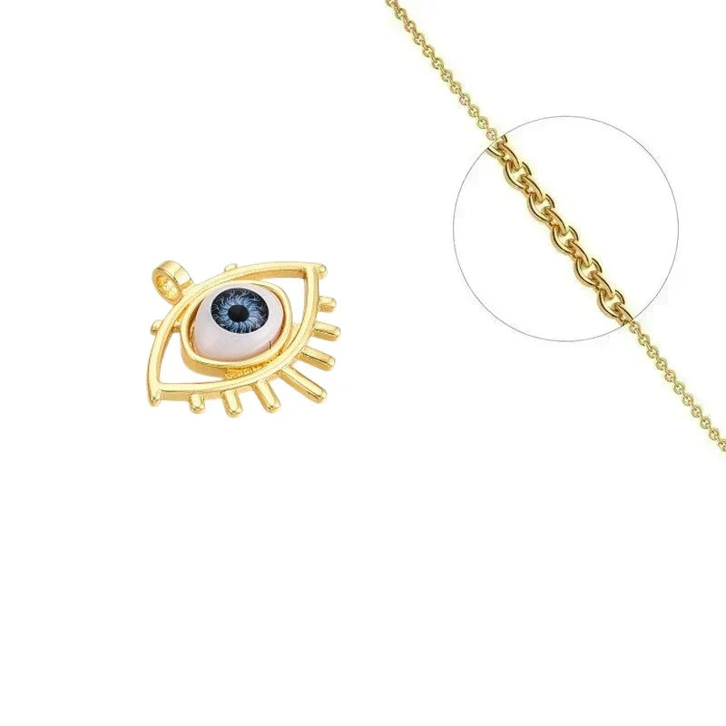 Collier Doré Grand Pendentif Œil Oriental & Zirconiums | Bijou Audacieux & Mystique