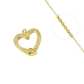 Collier Pendentif Cœur Serpent Zirconiums Étincelants Doré – Design Unique | Plaqué Or 1 Micron