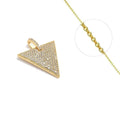 Collier Pendentif Triangle Zirconiums Blancs Scintillants Doré – Plaqué Or 1 Micron | Bijou Géométrique