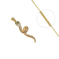 Collier Chaîne Pendentif Serpent Zirconiums Sertis - Doré | Bijou Élégant