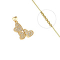Collier Doré Pendentif Trio de Cœurs Zirconiums – Chaîne 45 cm | Bijou Romantique