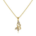 Collier Pendentif Papillon Zirconiums Étincelants Doré – Grâce Contemporaine | Plaqué Or 1 Micron