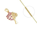 🌳 Collier Doré Pendentif Arbre de Vie Zirconiums Blancs & Émail | Chaîne 45cm | Plaqué Or 1 Micron
