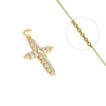 Collier Doré Pendentif Croix Zirconiums – Chaîne 45 cm | Bijou Élégant