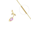Collier Chaîne Pendentif Fleur Zirconiums Sertis Rose - Doré | Douceur & Féminité