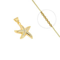 Collier Doré Pendentif Étoile de Mer Zirconiums – Chaîne 45 cm | Bijou Plage & Style