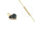 Collier Doré Pendentif Cœur Zirconium Noir – Chaîne 45 cm | Bijou Glamour