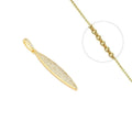 Collier Doré Pendentif Goutte & Zirconiums Sertis – Chaîne 45 cm Plaqué Or 1 Micron