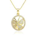 Collier Pendentif Papillon Serti de Zirconiums Étincelants Doré – Plaqué Or 1 Micron | Bijou Femme