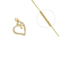 Collier Doré Pendentif Cœur Ruban Zirconiums – Chaîne 45 cm | Bijou Romantique