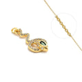 Collier Pendentif Serpent Zirconiums Blancs Cristallins Doré – Plaqué Or 1 Micron | Prestige