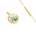 Collier Pendentif Fleur Émaillée Couleurs Vibrantes Doré – Plaqué Or 1 Micron | Bijou Femme