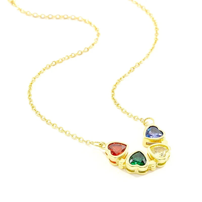 Collier Pendentif Trèfle à Quatre Cœurs Doré à l'Or Fin – Plaqué Or 1 Micron