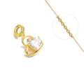 Collier Pendentif Cœur Oxyde Blanc Pur Doré – Plaqué Or 1 Micron | Bijou Femme Romantique