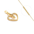 Collier Pendentif Cœur Serpent Zirconiums Blancs Sertis Doré – Plaqué Or 1 Micron