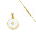 Collier Pendentif Coquille de Nacre Véritable Doré à l'Or Fin – Plaqué Or 1 Micron