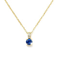 Collier Pendentif Oxyde Bleu Nuit & Zirconiums sur Bélière Dorée – Plaqué Or 1 Micron
