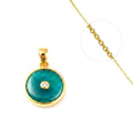 Collier Pendentif Pierre Naturelle Apatite – Plaqué Or 1 Micron