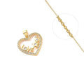 Collier Pendentif Cœur Love Zirconiums Blancs Sertis Doré – Plaqué Or 1 Micron