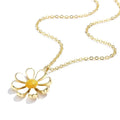 Collier Pendentif Fleur Marguerite Doré à l'Or Fin – Plaqué Or 1 Micron