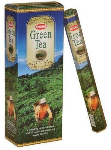 Encens Krishan Thé Vert 20g | Boîte de 6 Paquets — Fraîcheur & Soin du Quotidien
