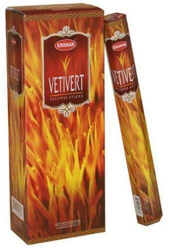 Encens Krishan Vetiver 20g | Boîte de 6 Paquets — Ancrage & Sérénité Profonde