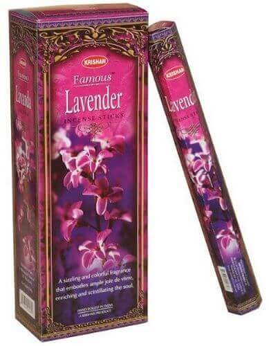 Encens Krishan Lavande 20g – Boîte 6 Paquets | Apaisement Floral & Sommeil Naturel