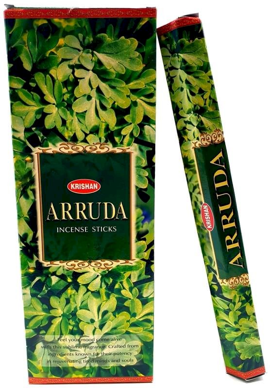 Encens Krishan Arruda 20g – Boîte 6 Paquets | Protection & Purification Naturelles