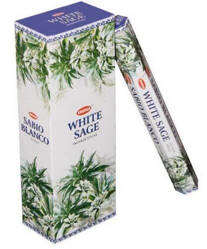 Encens Krishan Sauge Blanche 20g | Boîte de 6 Paquets — Purification & Soin