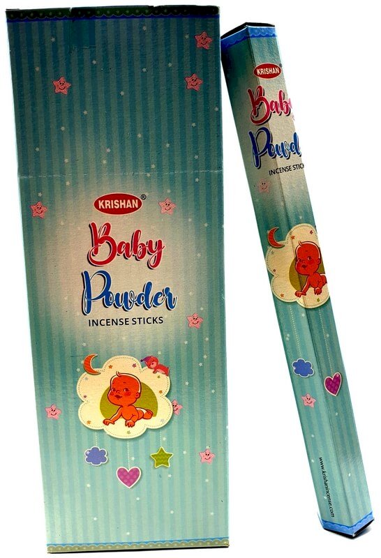 Encens Krishan Baby Powder 20g – Boîte 6 Paquets | Douceur & Tendresse Naturelles