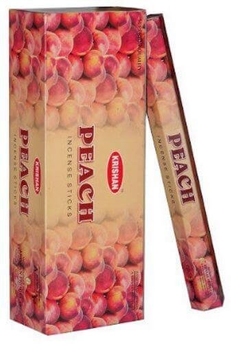 Encens Krishan Pêche 20g – Boîte 6 Paquets | Douceur Fruitée & Sérénité Naturelle