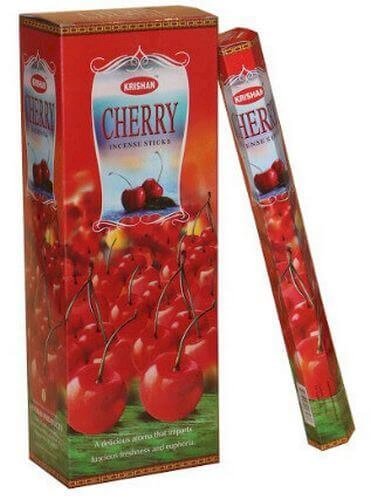 Encens Krishan Cerise 20g – Boîte 6 Paquets | Douceur Fruitée & Bonne Humeur Naturelle
