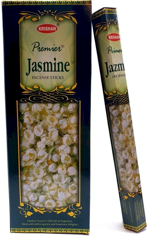 Encens Krishan Jasmin 20g – Boîte 6 Paquets | Fleur Sacrée & Sérénité Naturelle