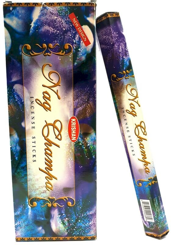 Encens Krishan Nag Champa 20g – Boîte 6 Paquets | L’Icône Spirituelle de l’Inde Sacrée
