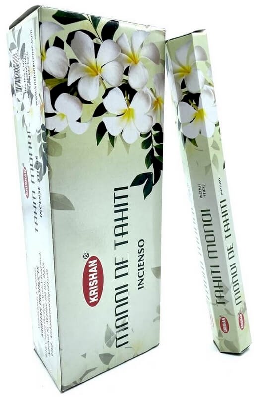 Encens Krishan Monoï de Tahiti 20g | Boîte de 6 Paquets — Évasion & Douceur Tropicale