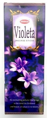 Encens Krishan Violette 20g | Boîte de 6 Paquets — Douceur Florale & Apaisement