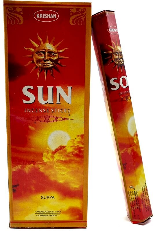 Encens Krishan Soleil 20g | Boîte de 6 Paquets — Énergie & Positivité