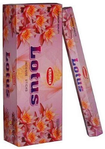 Encens Krishan Lotus 20g – Boîte 6 Paquets | Fleur Sacrée & Éveil Spirituel Naturel
