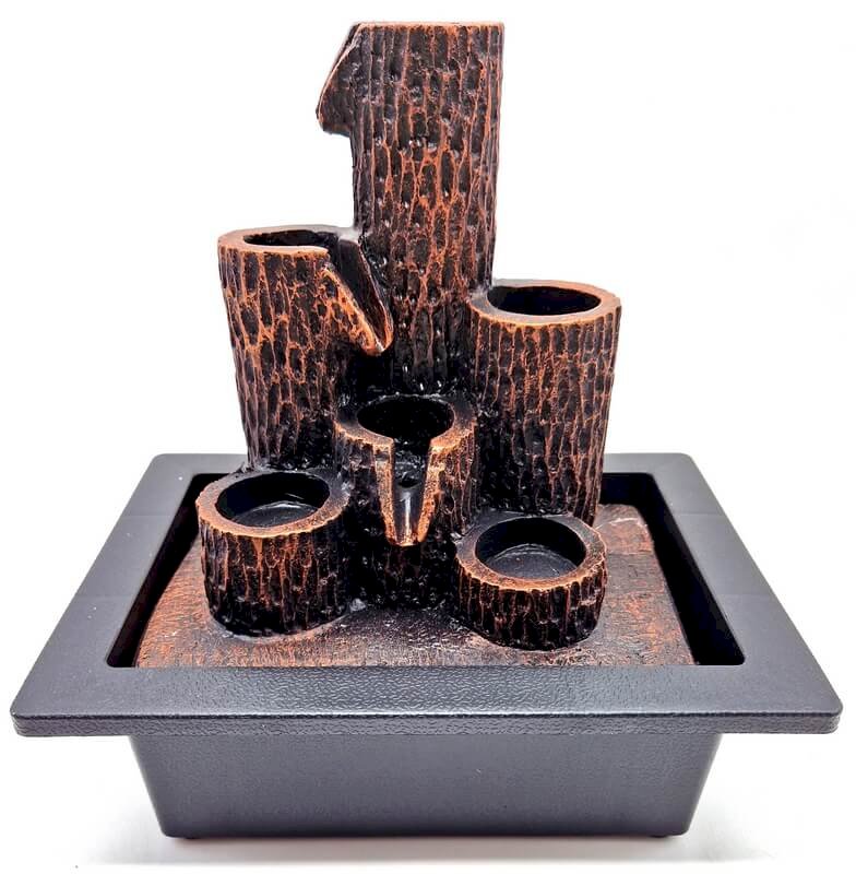 Fontaine Bougeoirs Résine 29cm – Pompe Incluse | Bougies & Eau | Déco Zen Romantique