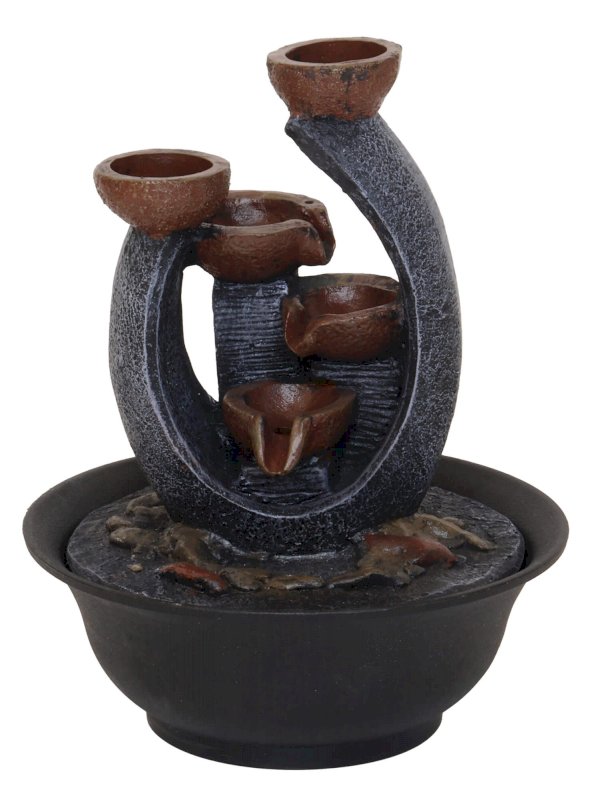 Fontaine Bougeoir Trident Résine 27cm – LED & Pompe Incluses | Déco Zen Mystique Intérieur