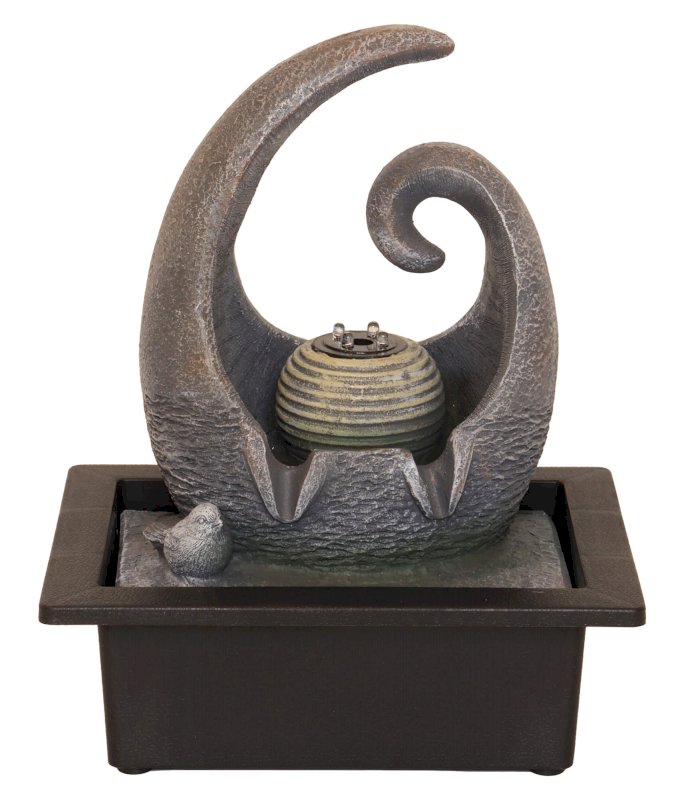 Fontaine Spirale Design Résine 28cm – Pompe Incluse | Déco Zen Minimaliste Intérieur
