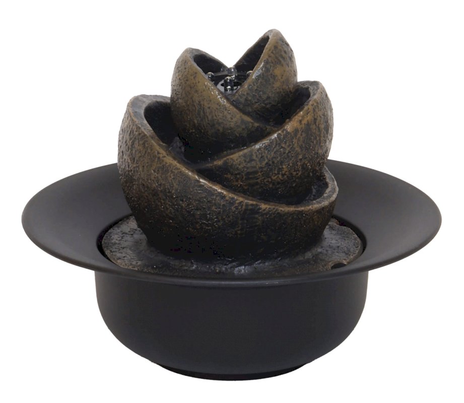 Fontaine Éveil du Lotus Résine 21cm – LED & Pompe Incluses | Zen Spirituel Feng Shui