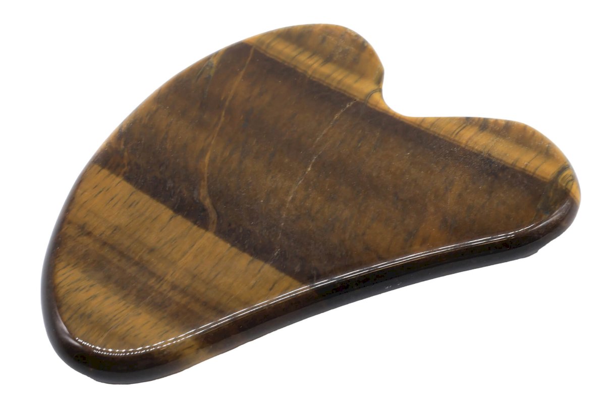 Palme de Massage Œil de Tigre 8cm | Pierre Naturelle Confiance, Volonté & Soin Corporel Profond