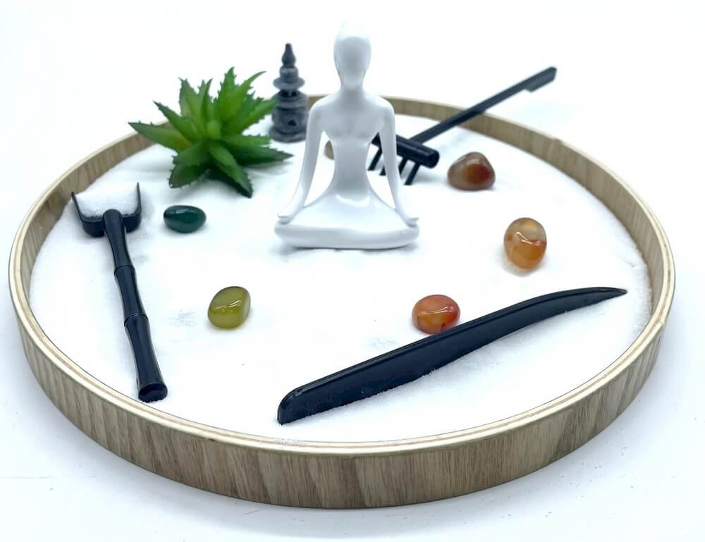 ✨ Jardin Zen Bois & Yoga — Figurine Balance Artisanale 24cm