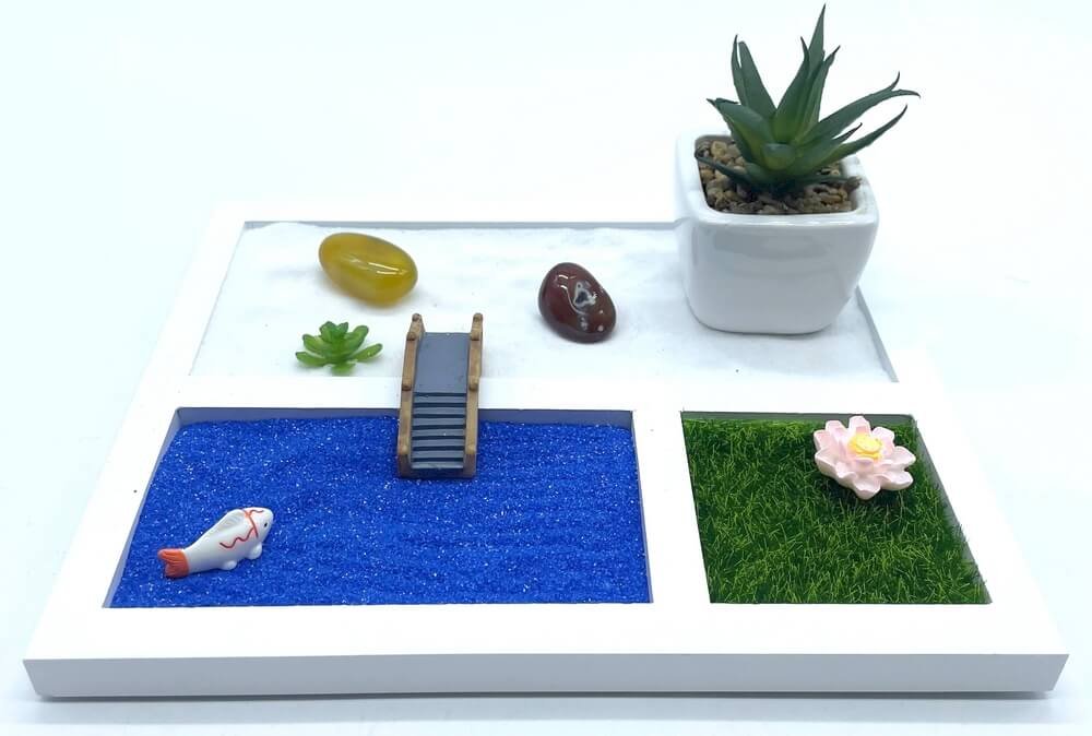 ✨ Jardin Zen Moderne & Plante — Décoration Nature Artisanale 21cm