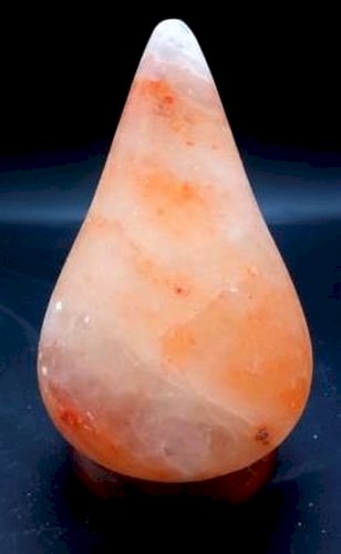 Lampe de Sel de l'Himalaya Goutte – 2 à 3 KG | Socle Bois | Kit CE Inclus